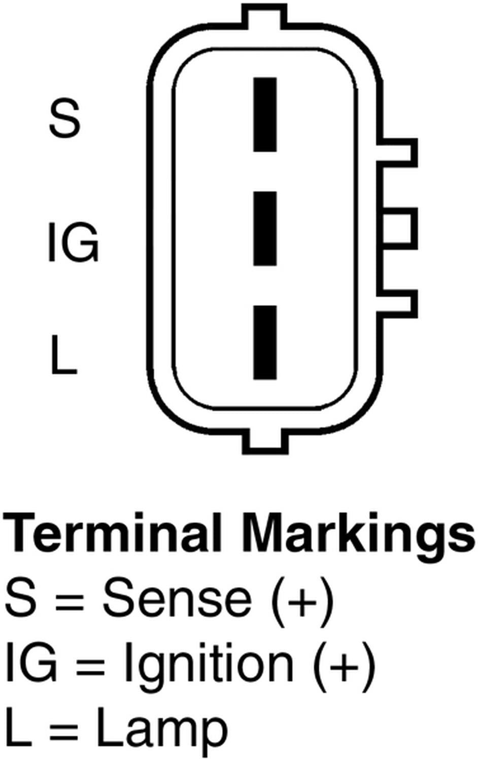 Connector View of Alternator BBB N13497