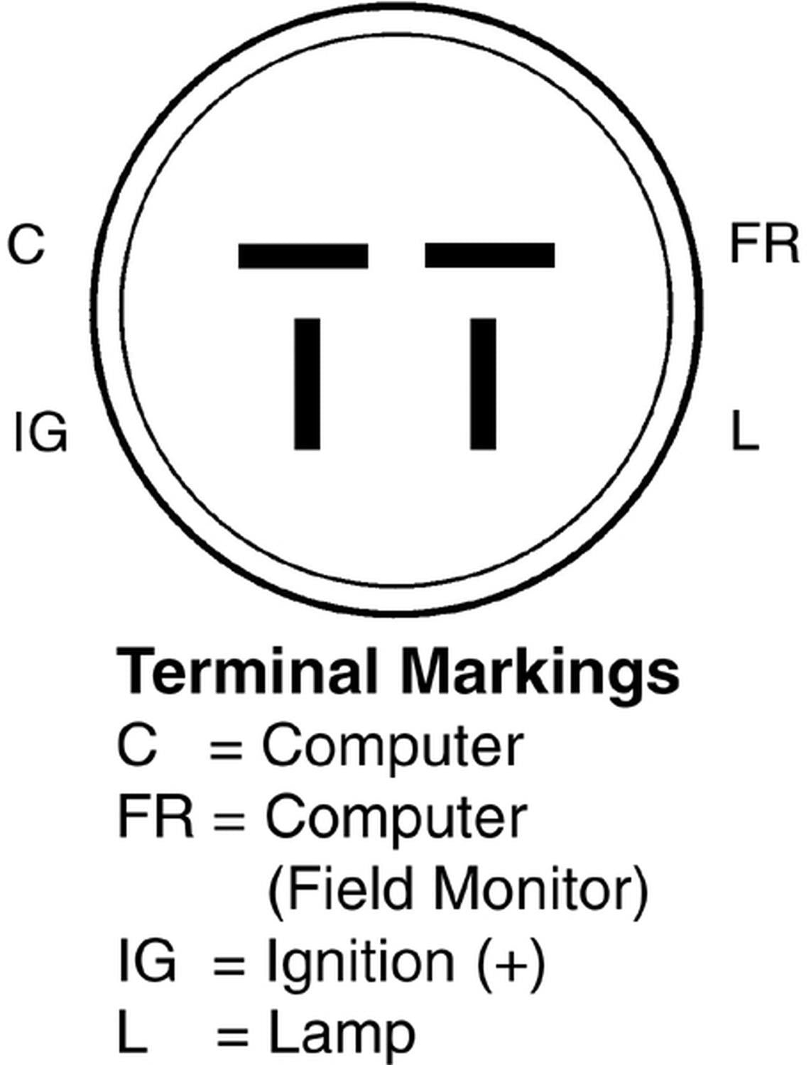 Connector View of Alternator BBB N13509