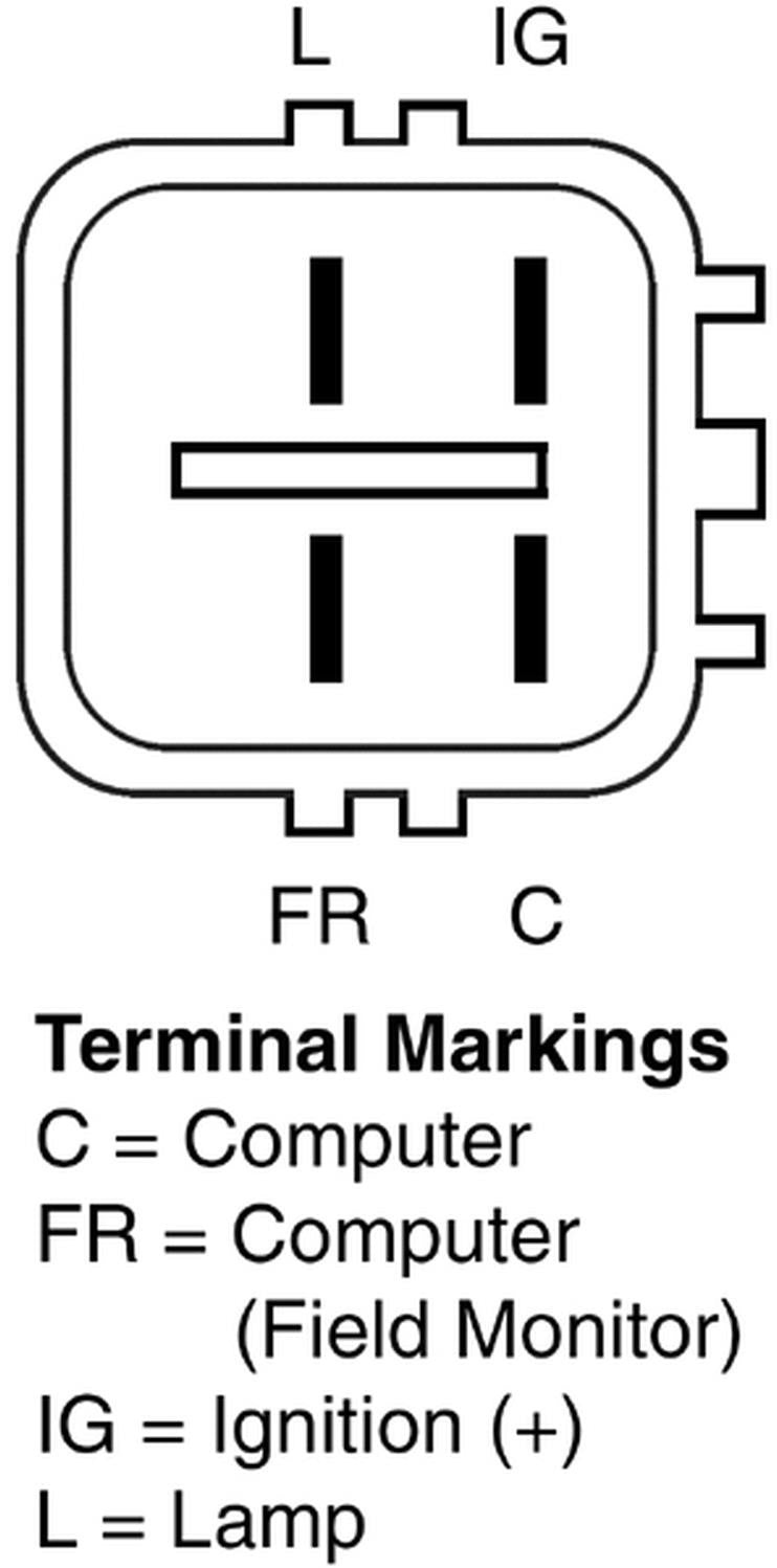 Connector View of Alternator BBB N13677