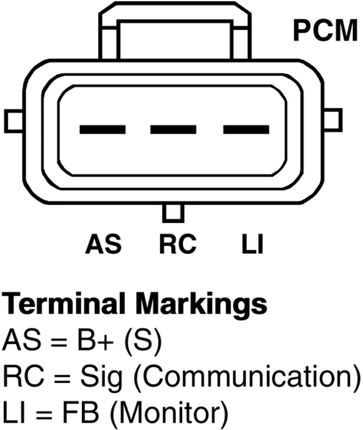 Connector View of Alternator BBB N8261