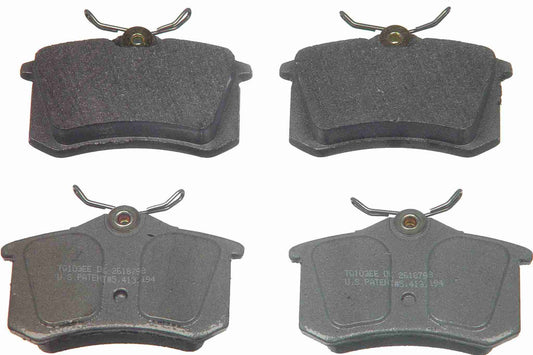 Top View of Rear Disc Brake Pad Set WAGNER BRAKES MX340A