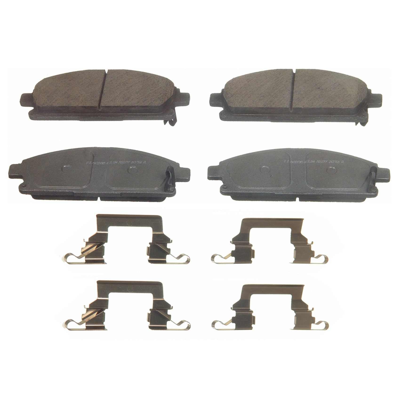 Angle View of Front Disc Brake Pad Set WAGNER BRAKES QC691