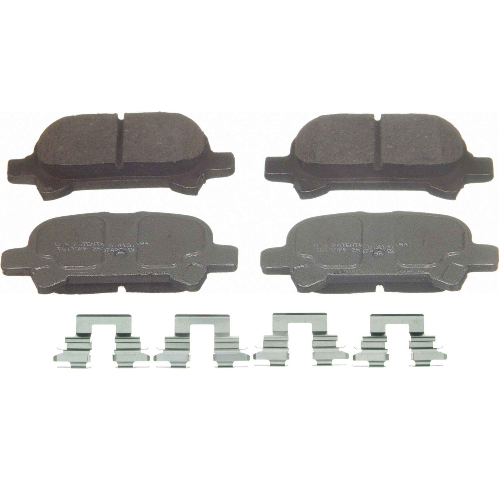 Angle View of Rear Disc Brake Pad Set WAGNER BRAKES QC828