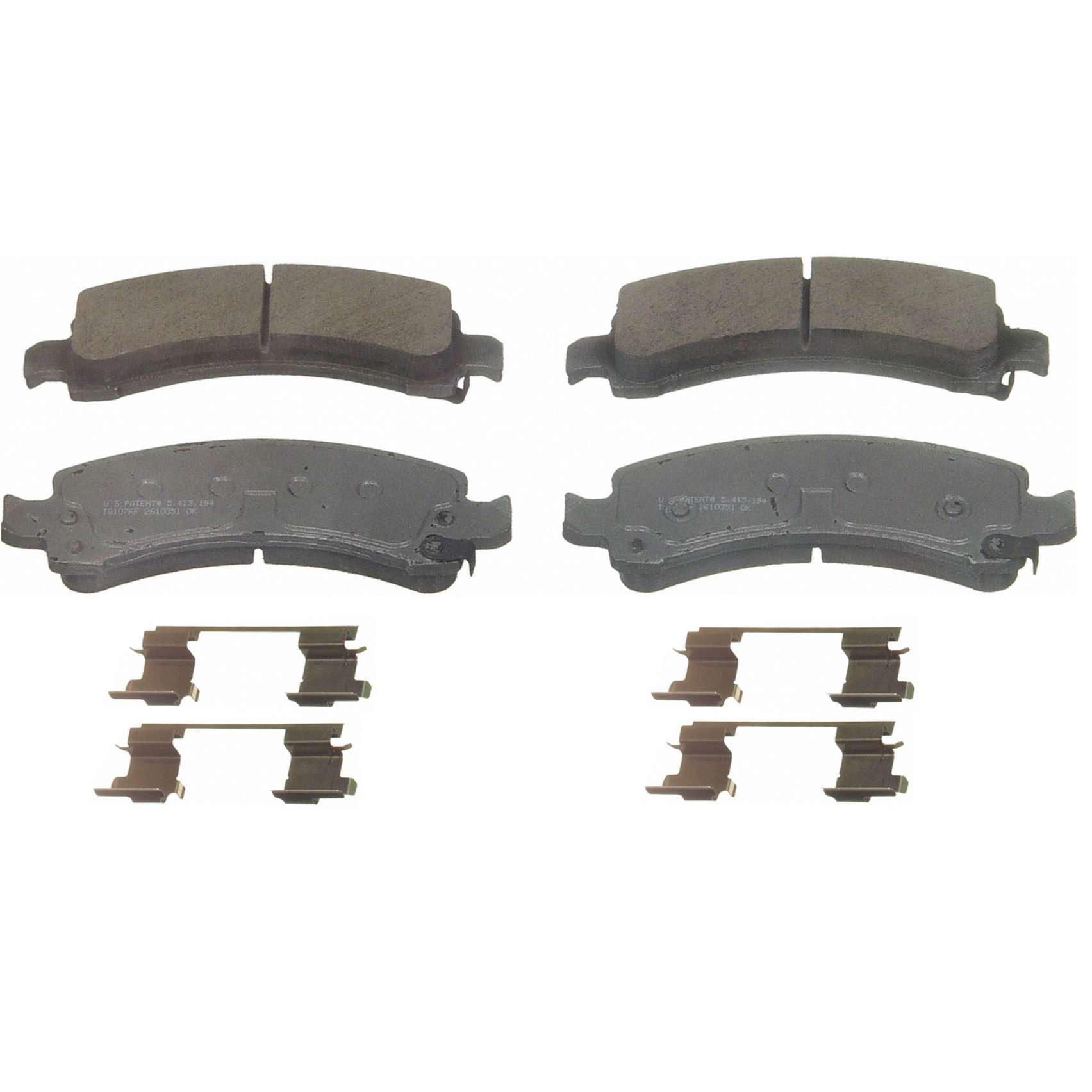 Angle View of Rear Disc Brake Pad Set WAGNER BRAKES QC974