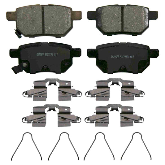 Top View of Rear Disc Brake Pad Set WAGNER BRAKES ZD1423