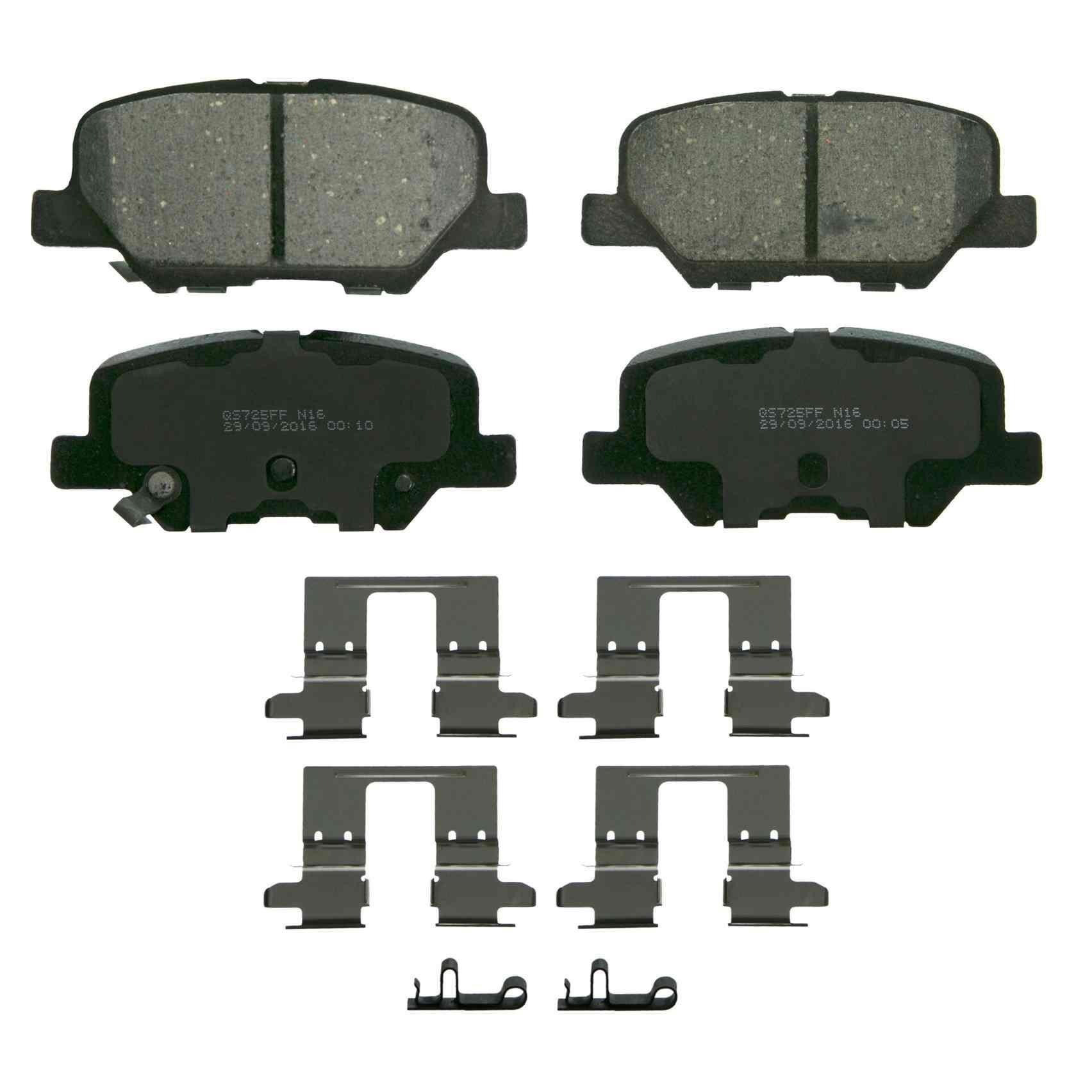 Top View of Rear Disc Brake Pad Set WAGNER BRAKES ZD1679