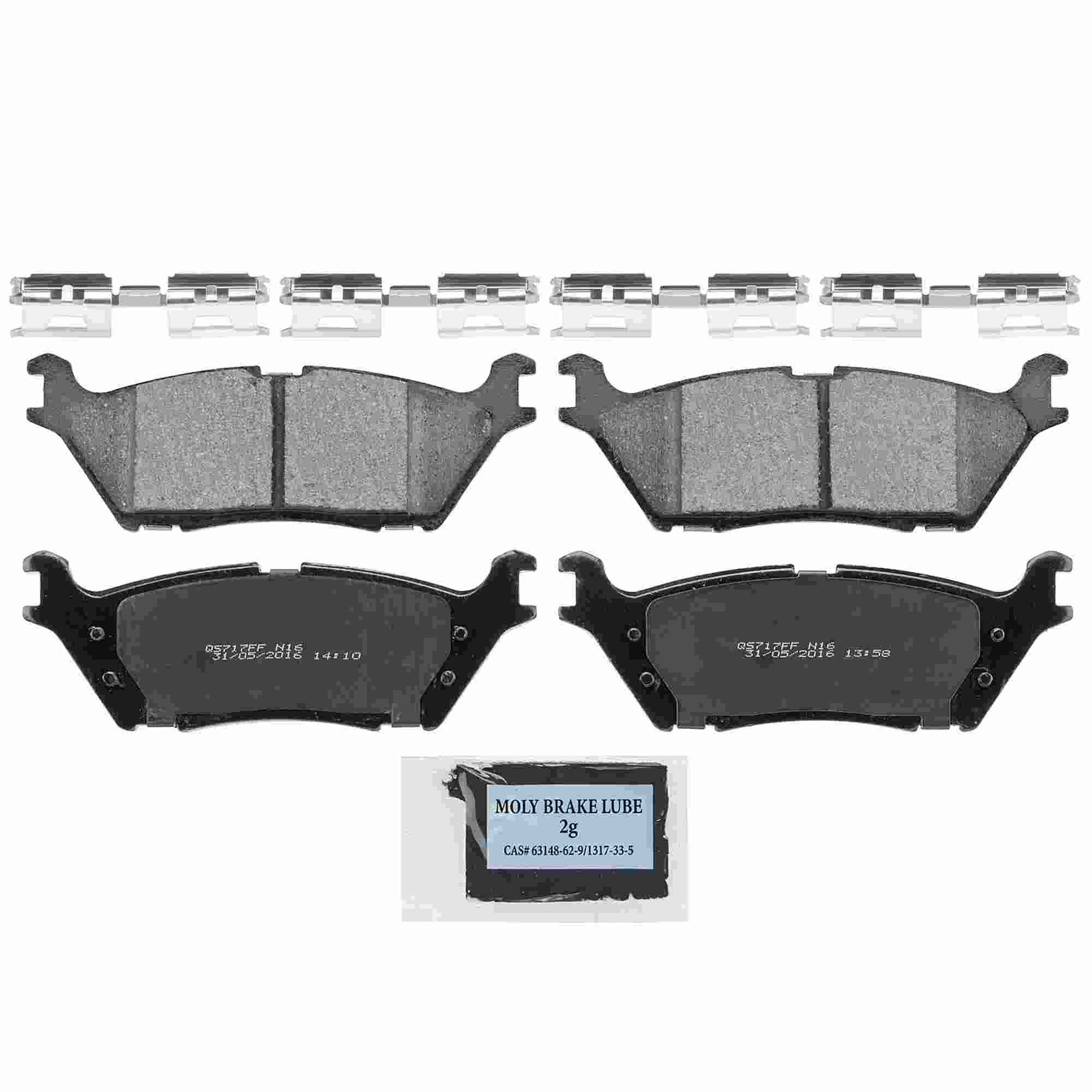 Top View of Rear Disc Brake Pad Set WAGNER BRAKES ZD1790