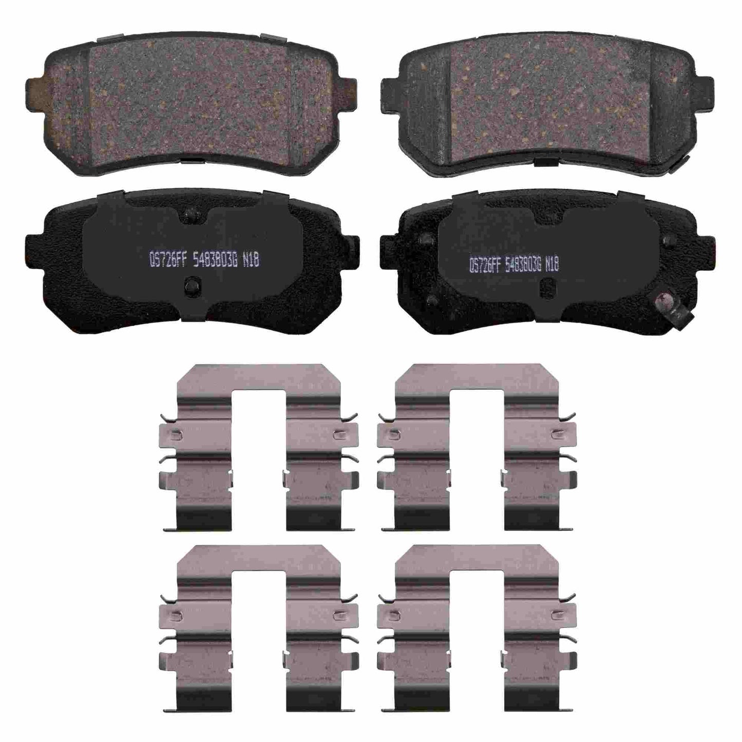 Top View of Rear Disc Brake Pad Set WAGNER BRAKES ZD1856