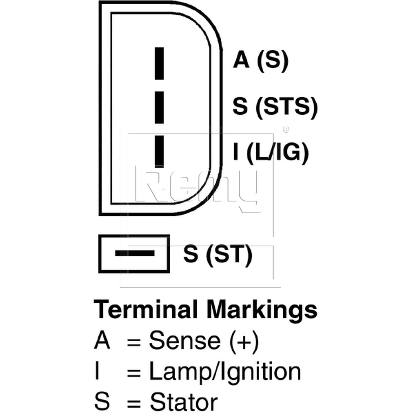 Connector View of Alternator REMY 923061