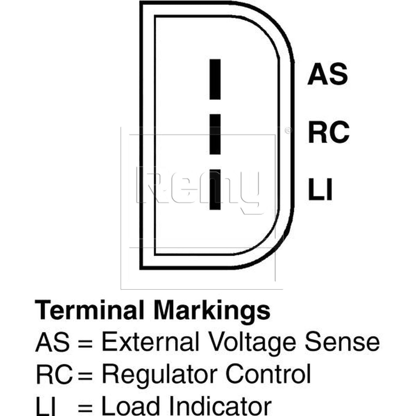 Connector View of Alternator REMY 92542