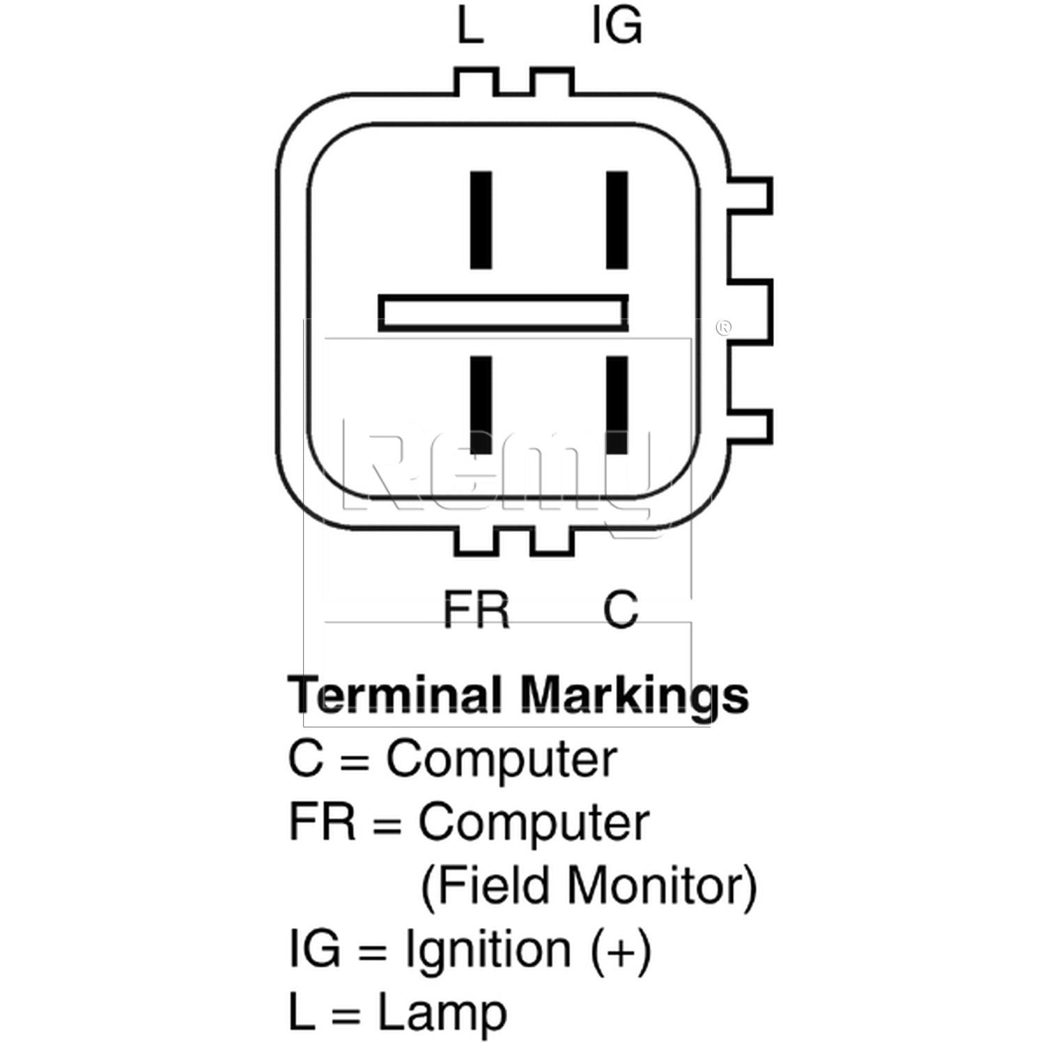 Connector View of Alternator REMY 94122