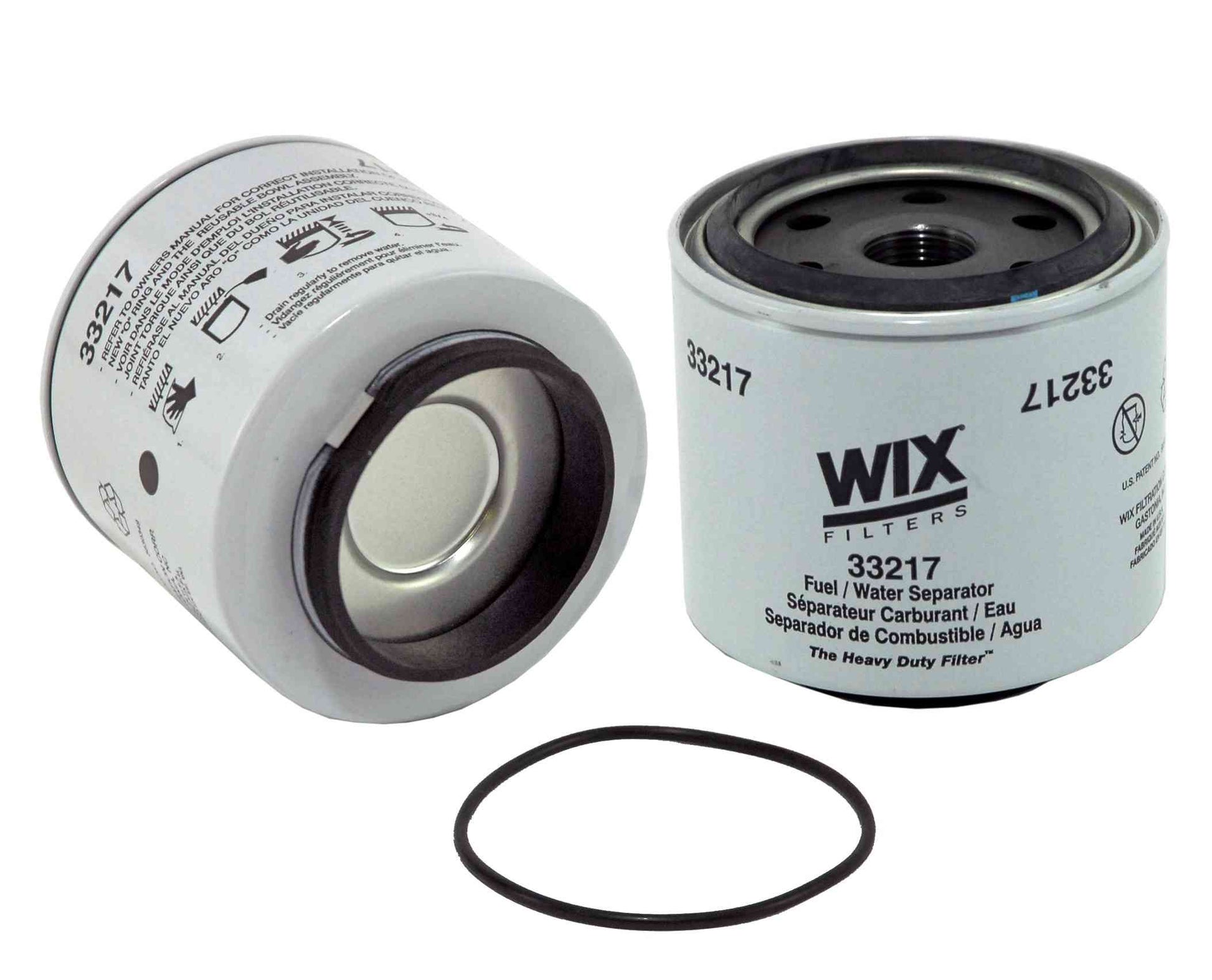 Front View of Fuel Water Separator Filter WIX 33217