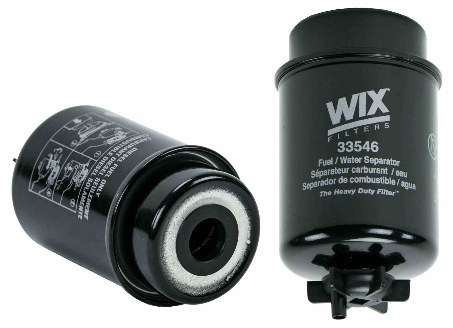 Front View of Fuel Water Separator Filter WIX 33546