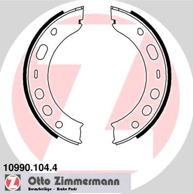 Front View of Rear Parking Brake Shoe ZIMMERMANN 10990.104.4