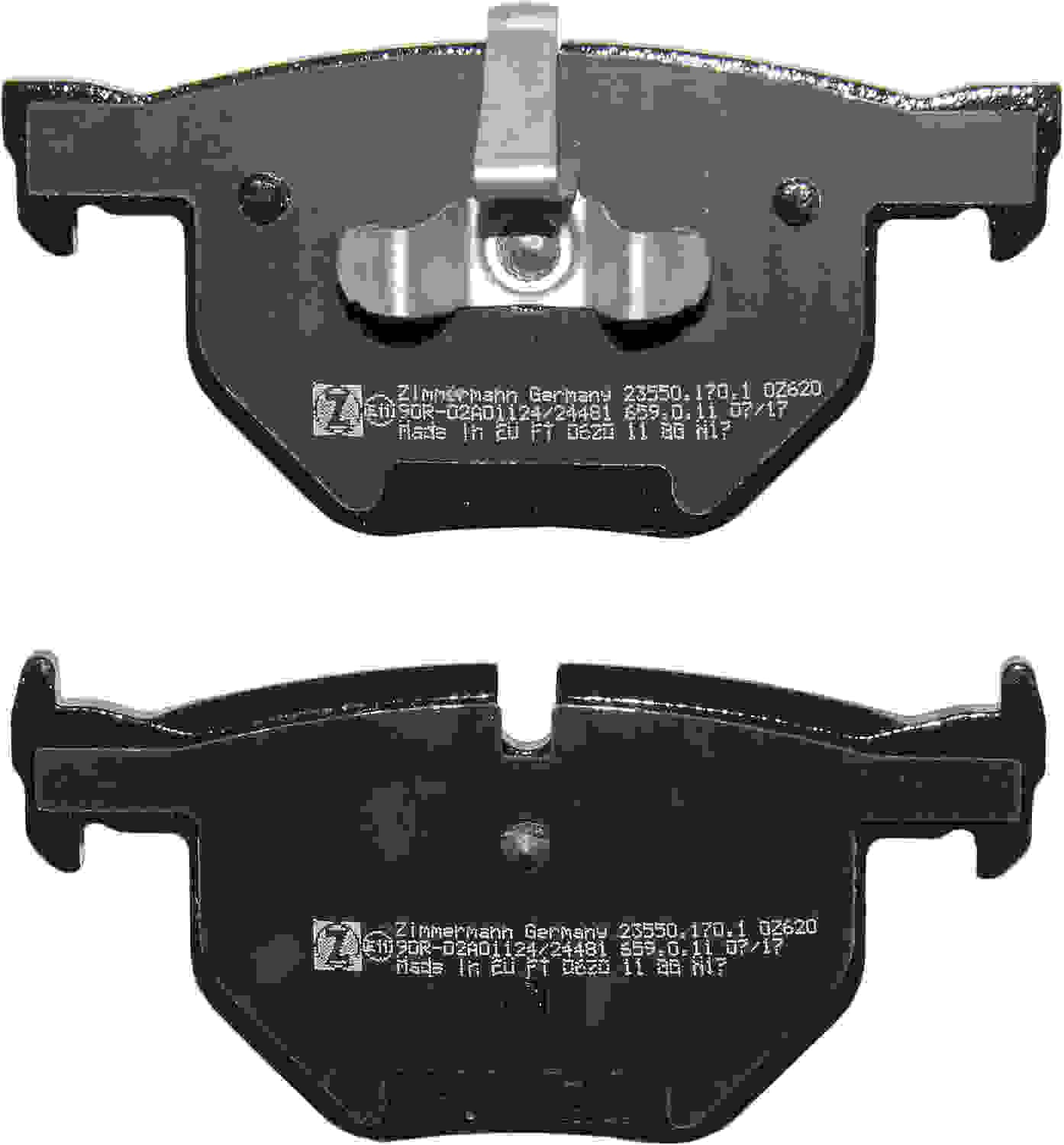 Bottom View of Disc Brake Pad Set ZIMMERMANN 235501701