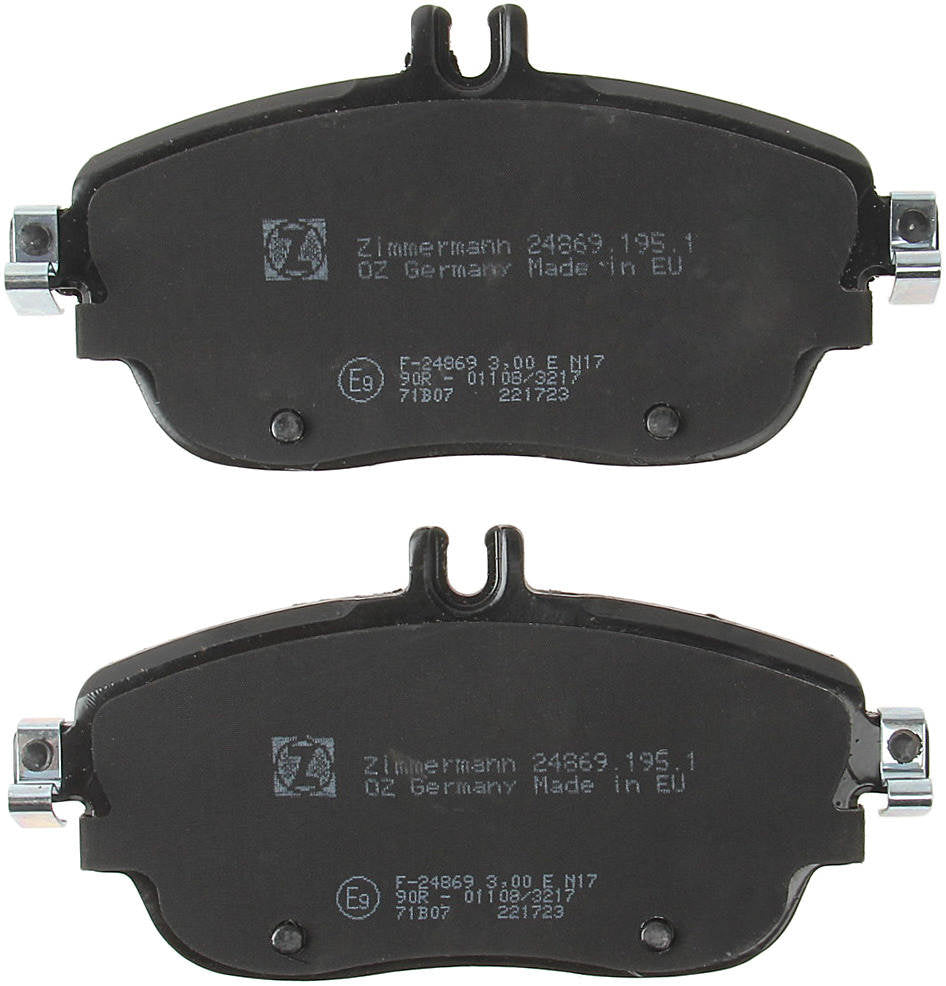 Back View of Front Disc Brake Pad Set ZIMMERMANN 24869.195.1