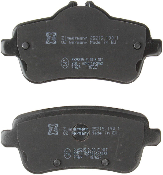 Back View of Rear Disc Brake Pad Set ZIMMERMANN 25215.190.1