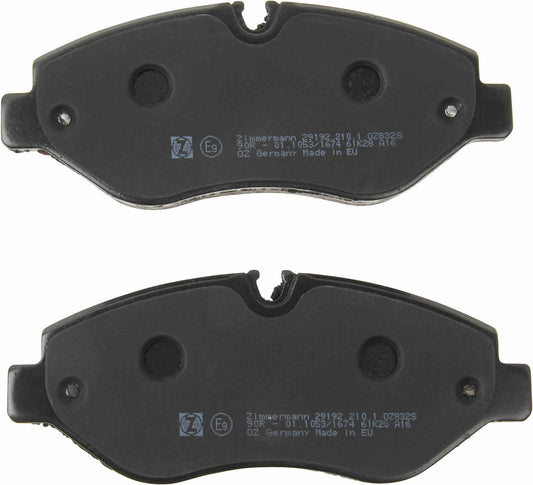 Back View of Front Disc Brake Pad Set ZIMMERMANN 29192.210.1