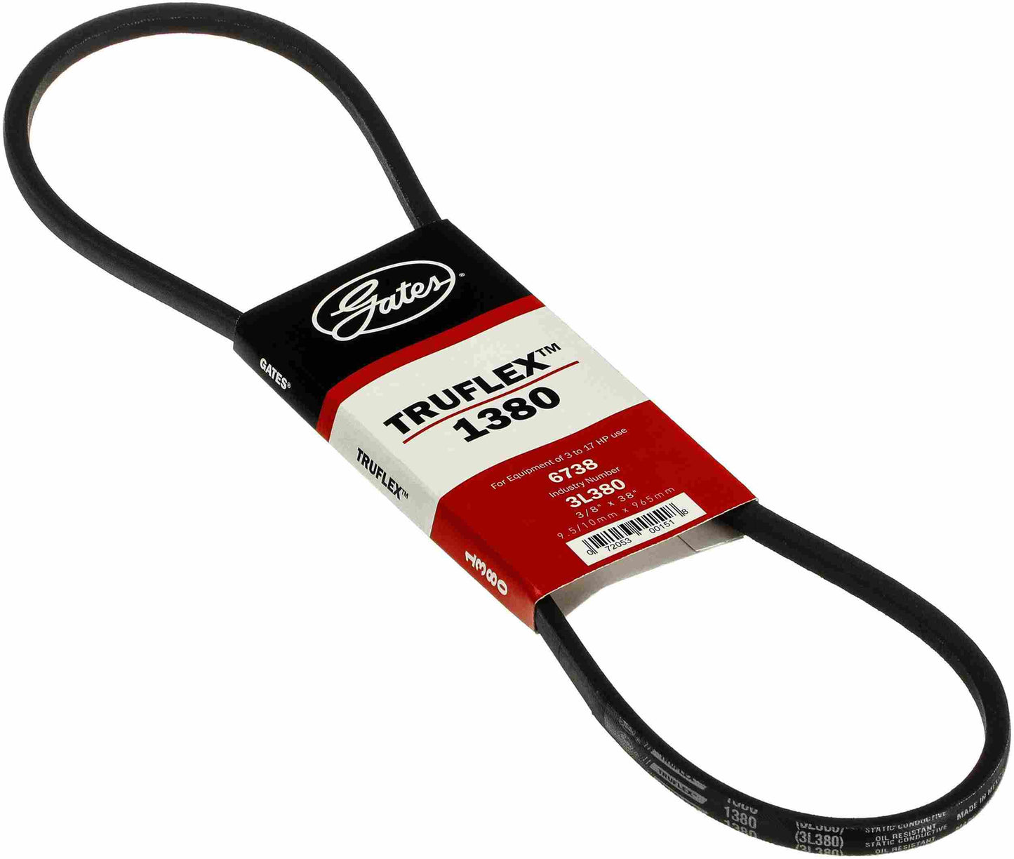 Angle View of Accessory Drive Belt GATES 1380