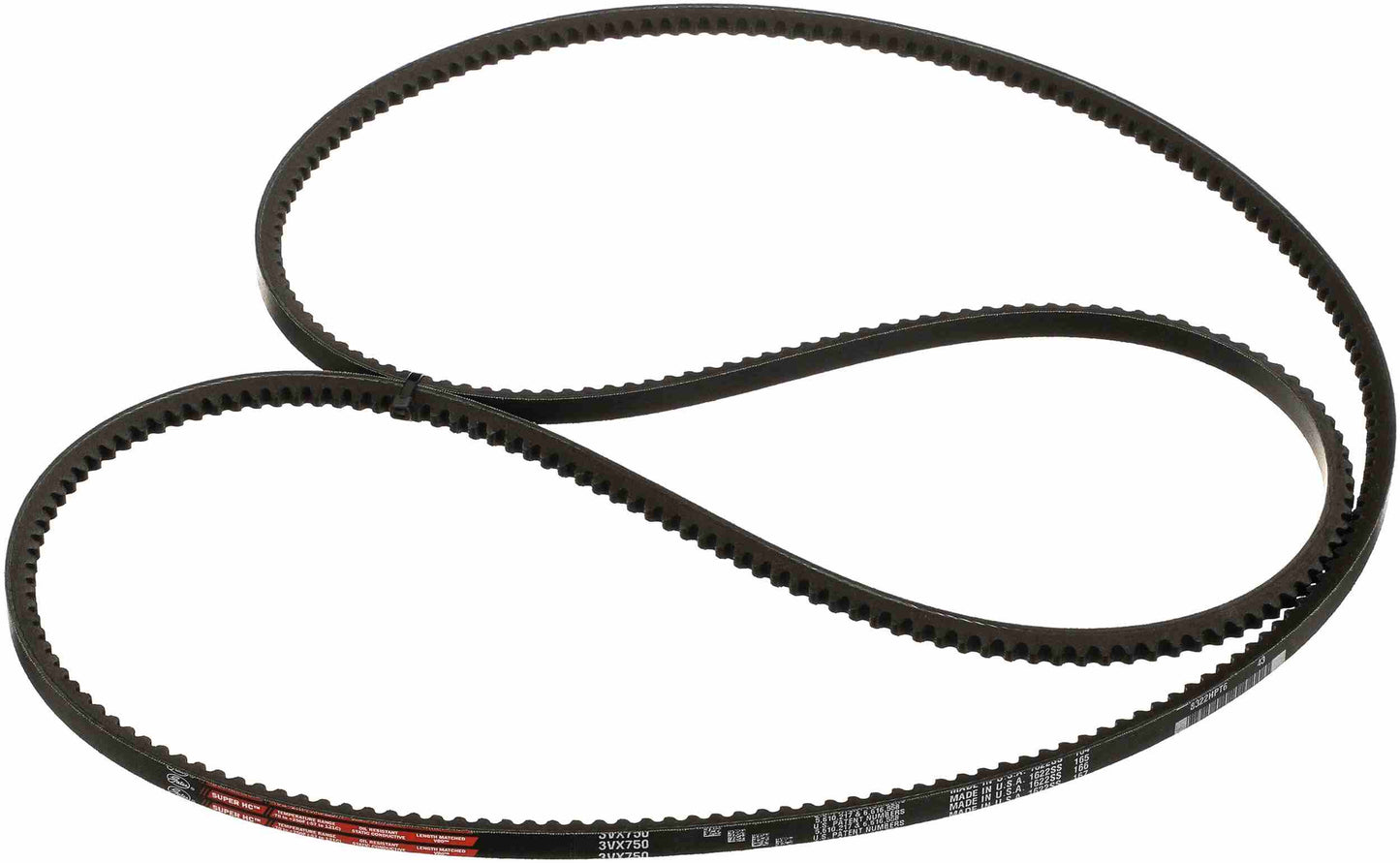 Top View of Accessory Drive Belt GATES 3VX750