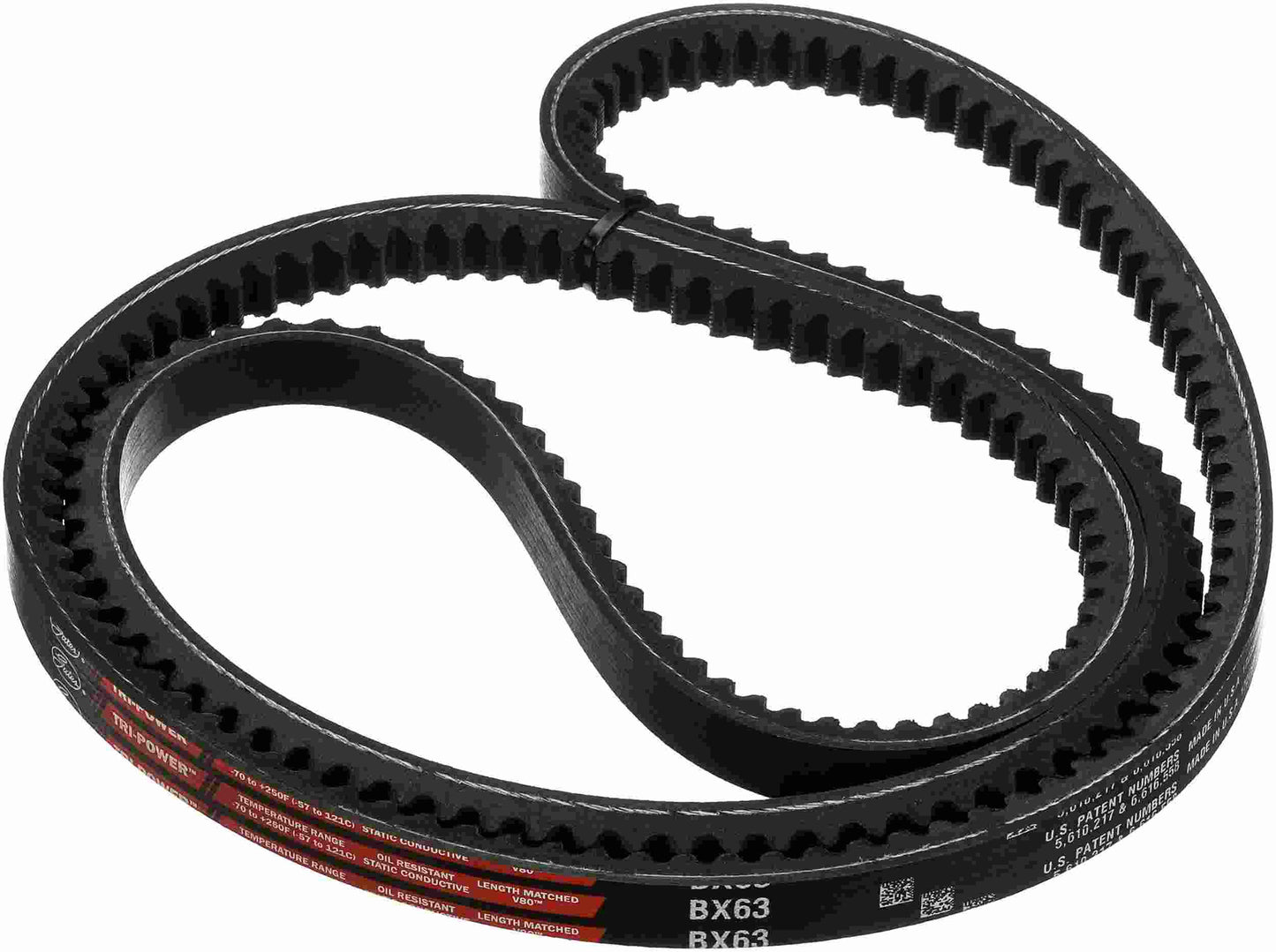 Top View of Accessory Drive Belt GATES BX63