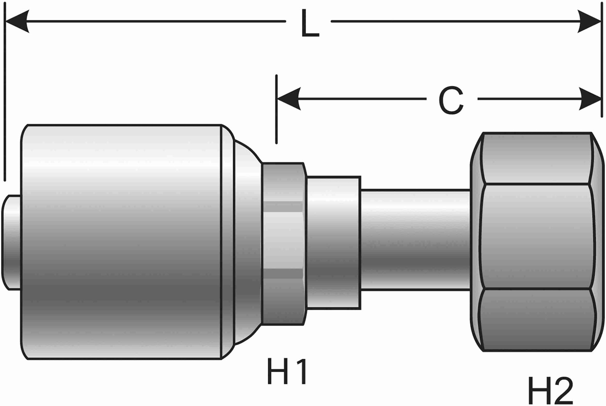 Side View of Adapter GATES G25170-0808