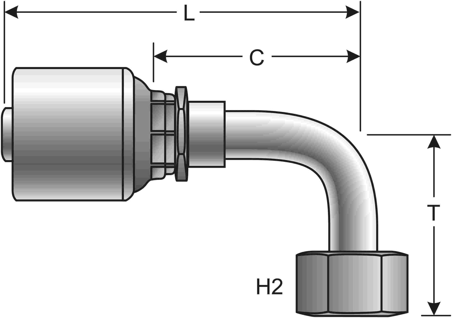 Side View of Adapter GATES G25179-0808