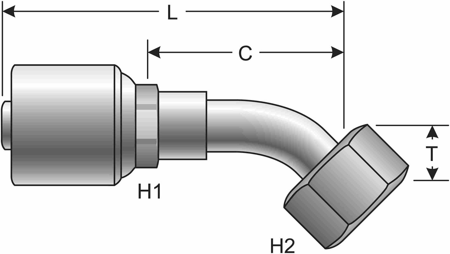 Side View of Adapter GATES G25235-1212