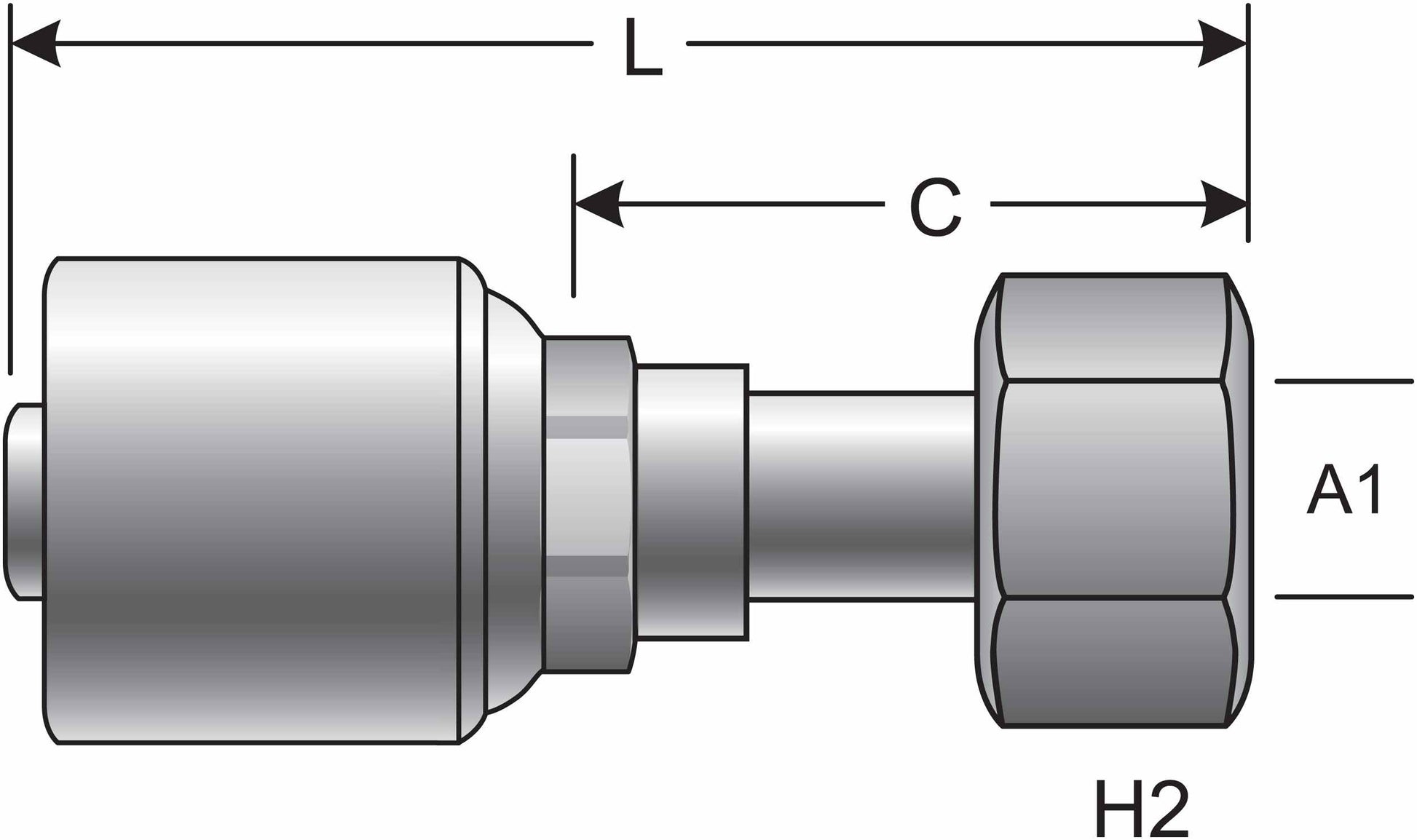 Side View of Adapter GATES G25720-0816