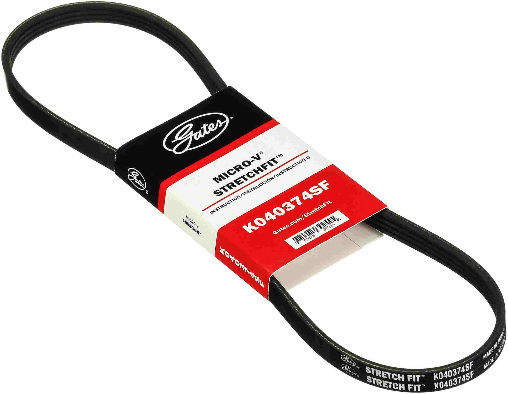 Angle View of Serpentine Belt GATES K040374SF