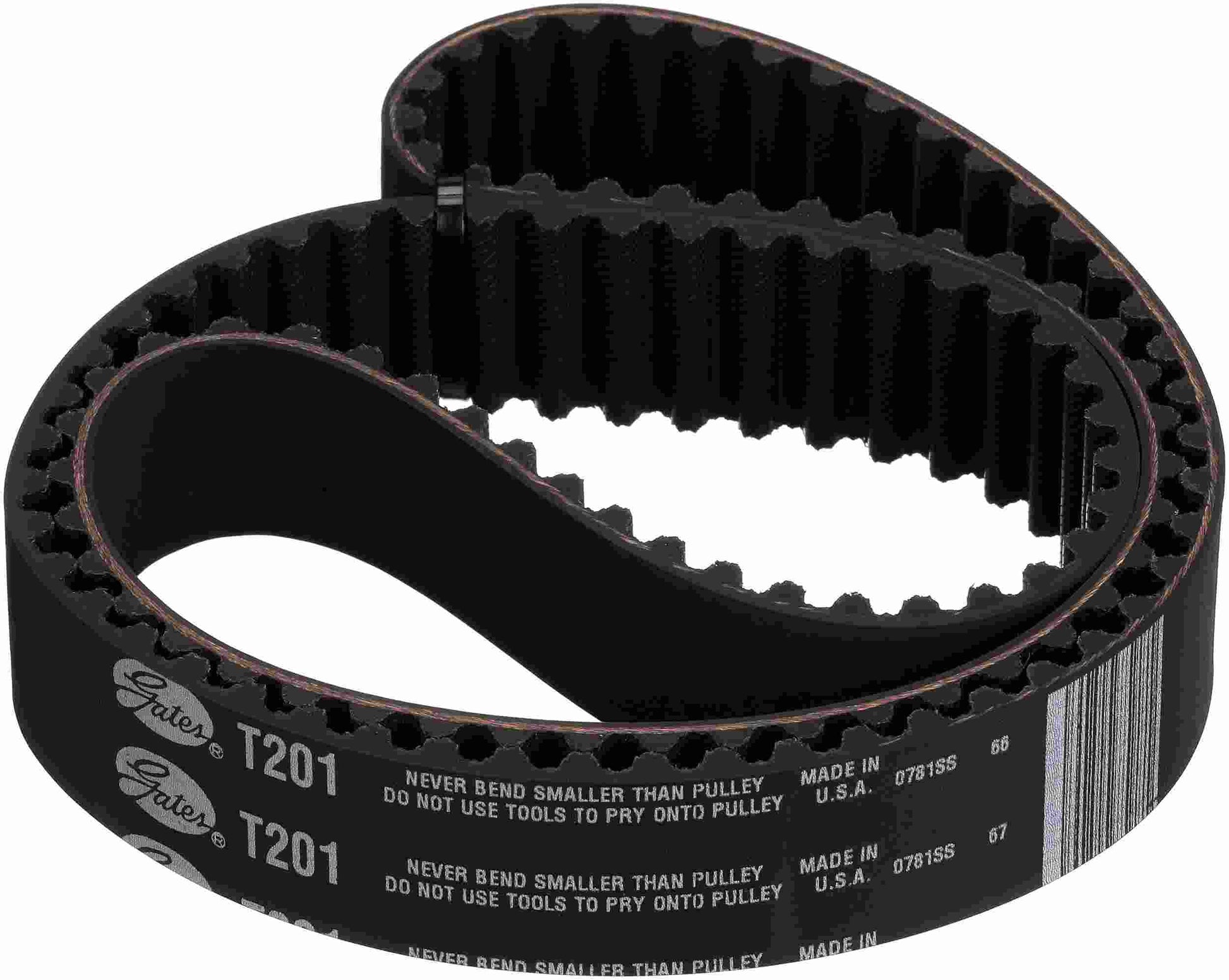 Top View of Engine Timing Belt GATES T201