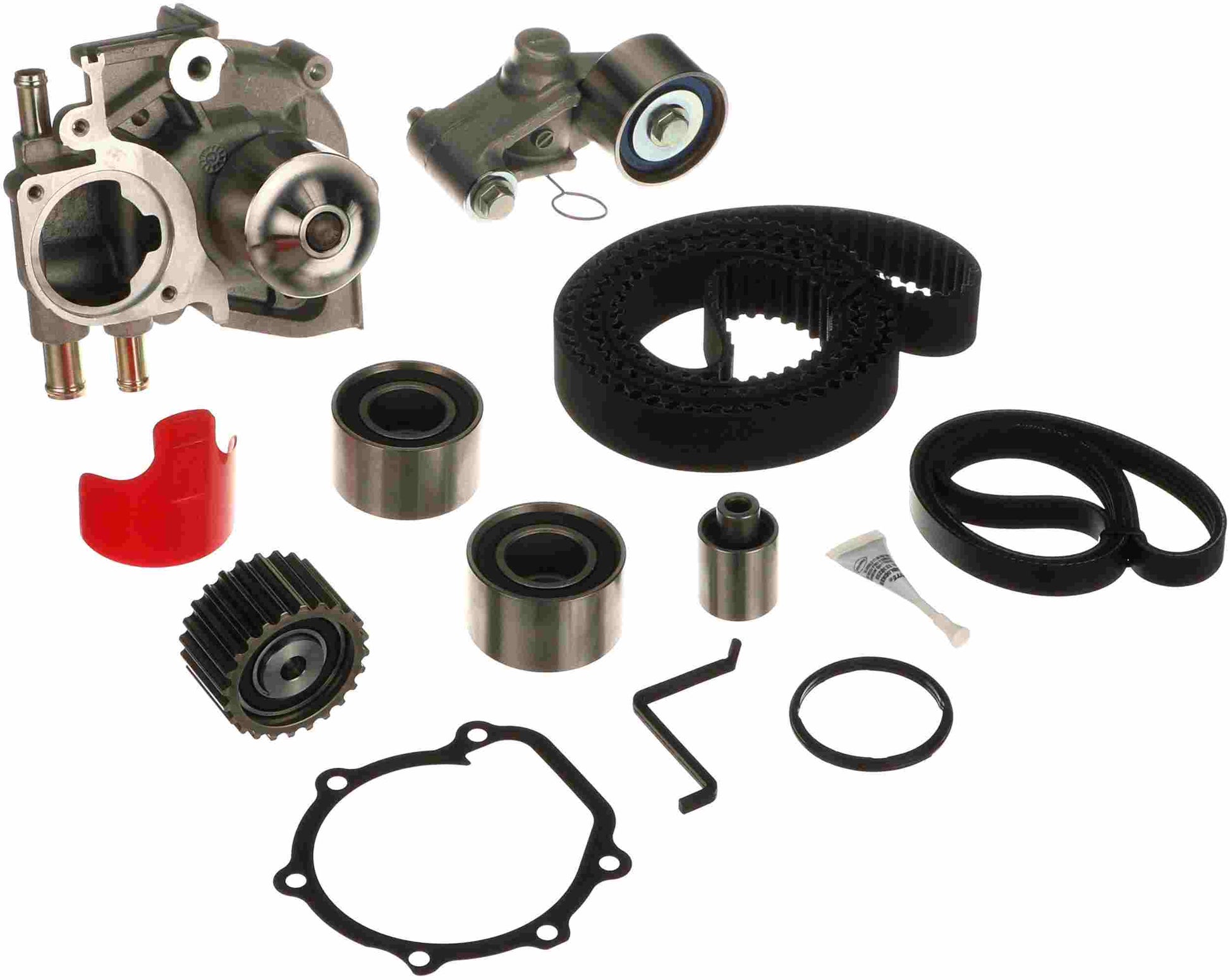 Kit View of Engine Timing Belt Kit with Water Pump GATES TCKWP328SF