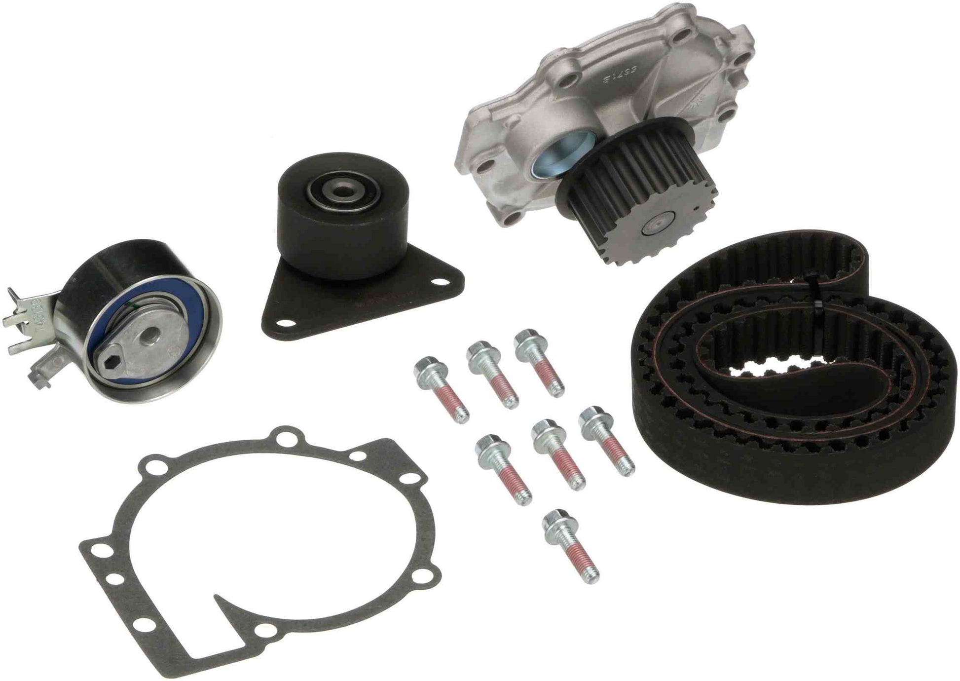 Kit View of Engine Timing Belt Kit with Water Pump GATES TCKWP331