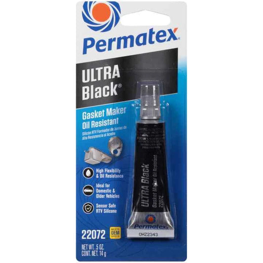 Permatex 22072 Ultra Black Maximum Oil Resistance RTV Silicone Gasket Maker .5oz