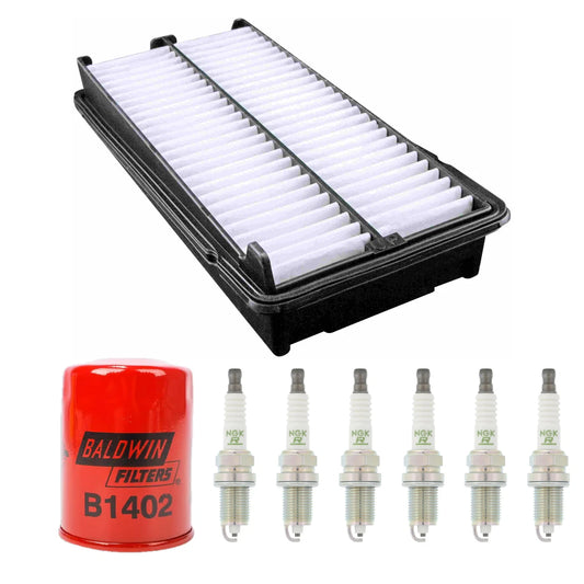 6 NGK Spark Plugs + Baldwin Air Filter and Oil Filter For Honda Accord 1998-2002